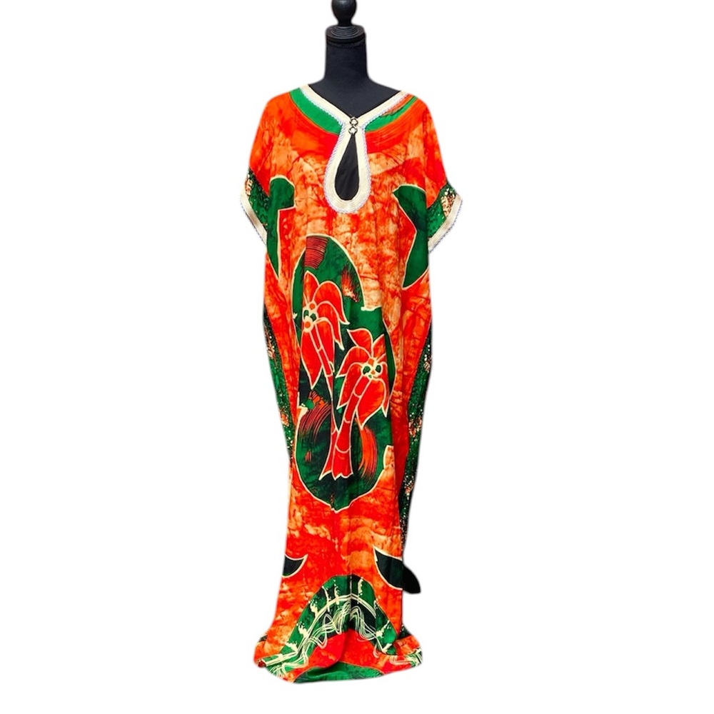 NWT Love Sahara Colorful African Style Dress with Headscarf XL